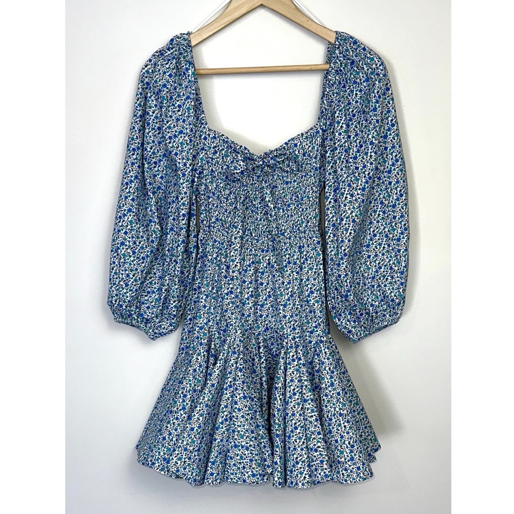 MABLE Vanessa Smocked Floral Print Dress